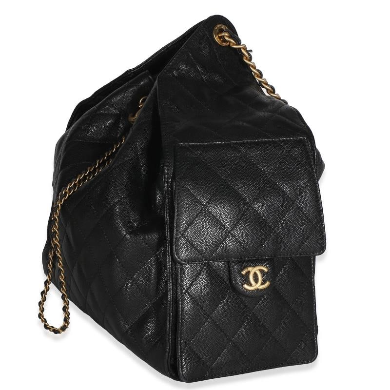 Chanel Black Quilted Caviar Medium Chanel 25 Hobo - 2