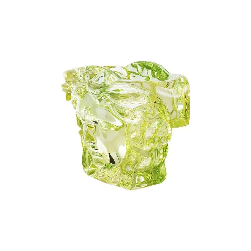 Versace Rosenthal Medusa Grande Vase H. 19 cm (7.48") Yellow-Green, in Crystal - 2
