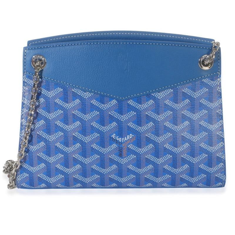 Goyard Blue Goyardine Canvas Mini Rouette Structure: Condition: Pre-owned - Good,Dimensions: 8.25 x 6 x 2.5,Handbag Accessories: None,Bag Width: 8.25 in,Bag Depth: 2.5 in,Bag Height: 6 in,Department: Unisex,Style: Shoulder Bag,Material: Canvas,Color: Bl