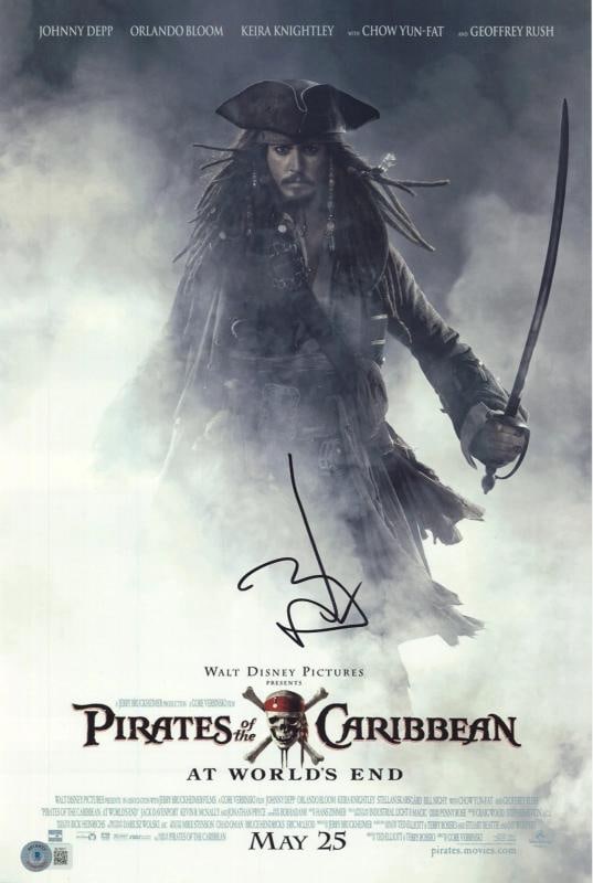 Johnny Depp Signed Autograph Pirates Of The Caribbean 12x18 Photo Beckett BAS (1 of 1)