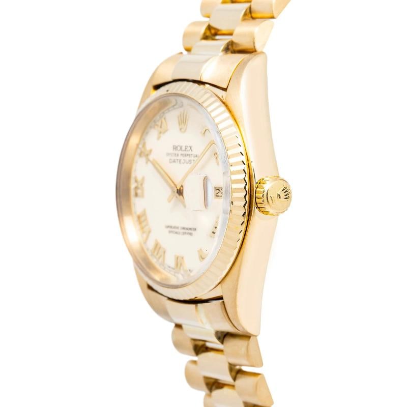 Rolex Datejust 16018 President Yellow Gold Ivory Roman 36mm - 3