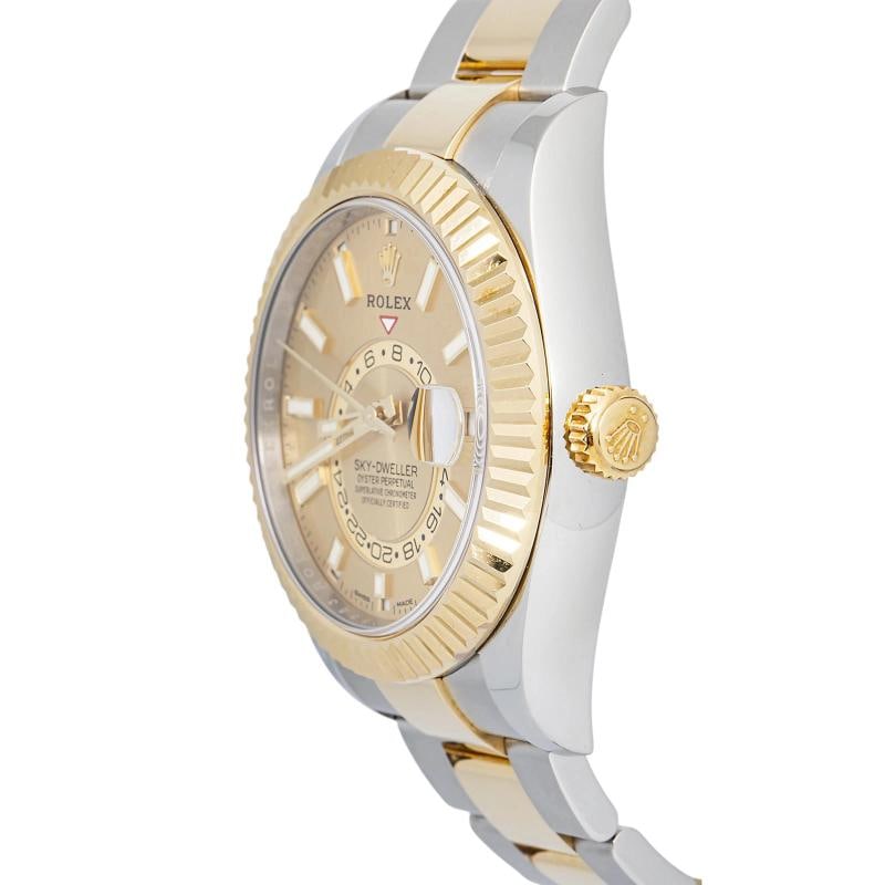 Rolex SkyDweller 326933 2026 Card Oyster 18K Yellow Gold Two Tone Champagne - 3
