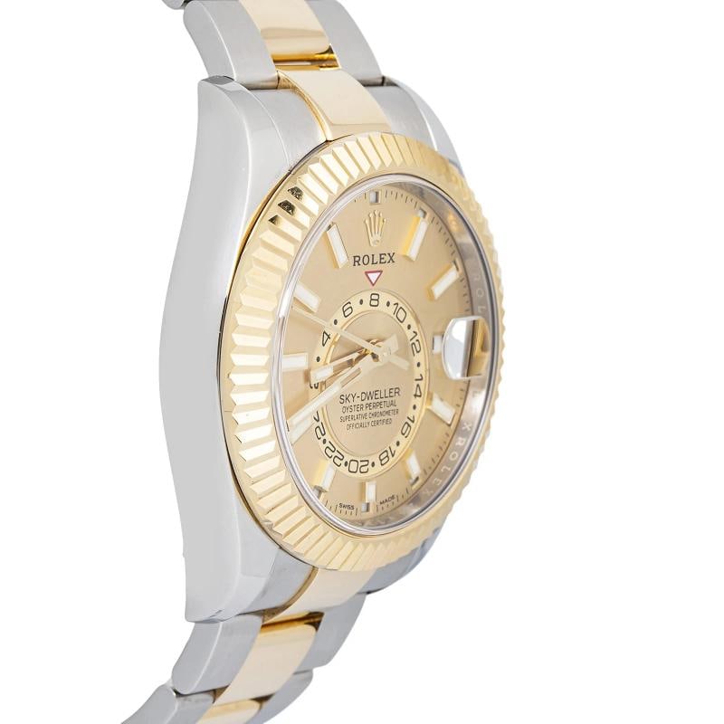 Rolex SkyDweller 326933 2026 Card Oyster 18K Yellow Gold Two Tone Champagne - 4