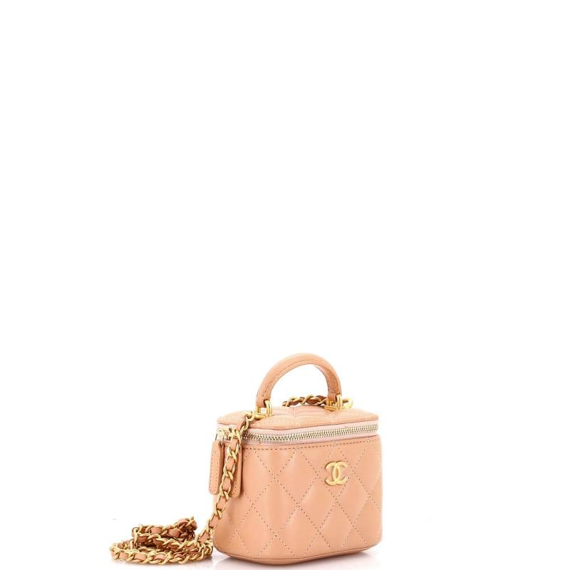 Chanel Classic Top Handle Vanity Case with Chain Quilted Lambskin Mini - 2