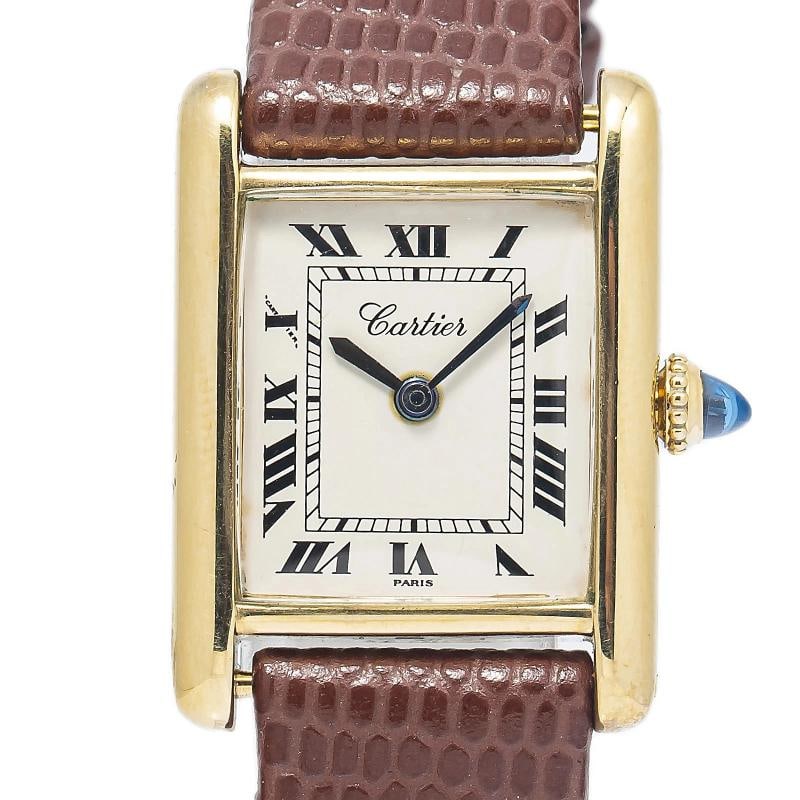 Cartier Tank Louis VINTAGE Strap Yellow Gold White Roman Manual Winding 21x28mm - 2