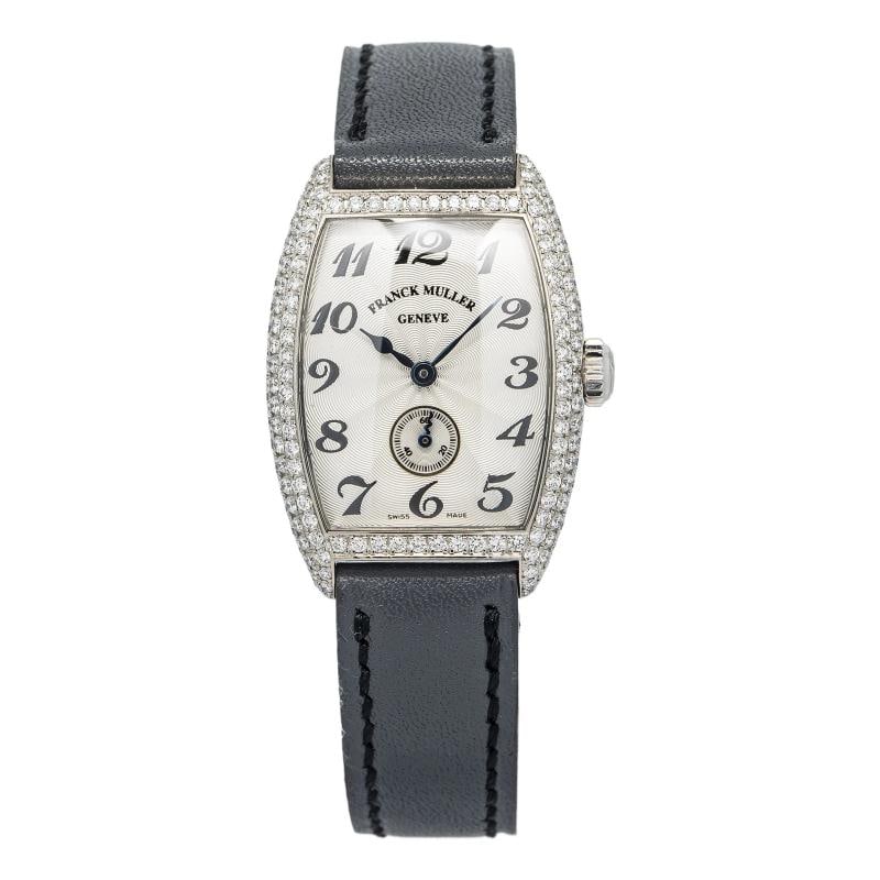 Franck Muller Cintree Curvex 1750S6D Strap White Gold Silver Arabic 25mm - 2