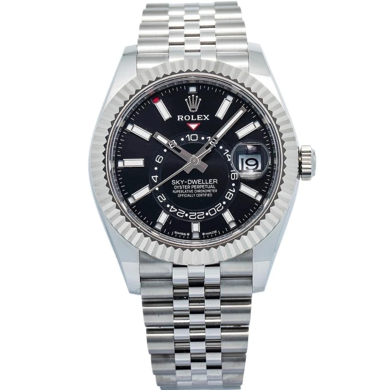 Rolex Sky-Dweller 336934 2025 Card Jubilee Steel Black Index Auto 42mm: Case Size 42mm Wrist Fit 7.25 inches Box No Papers Yes Condition ¢‚¬€ Excellent Full Specifications SKU rolex#3673 Brand Rolex Model Sky-Dweller Reference 336934 Customized