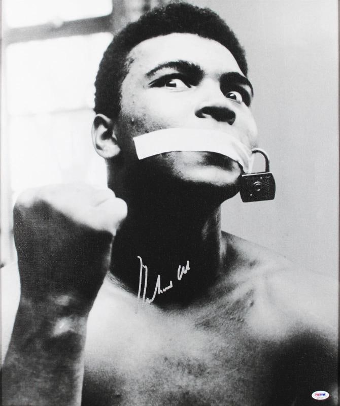 Muhammad Ali Authentic Signed & Framed 20x24 Canvas Auto 10! PSA/DNA #4A54191 - 2