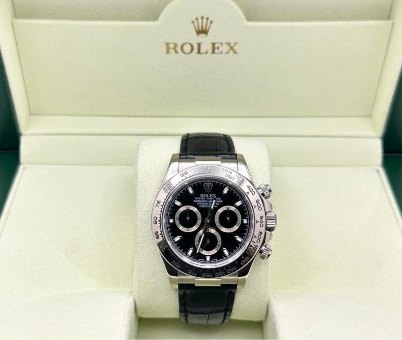 Rolex Daytona Cosmograph 116519 40mm 18k White Gold Black Dial Box Paper - 3