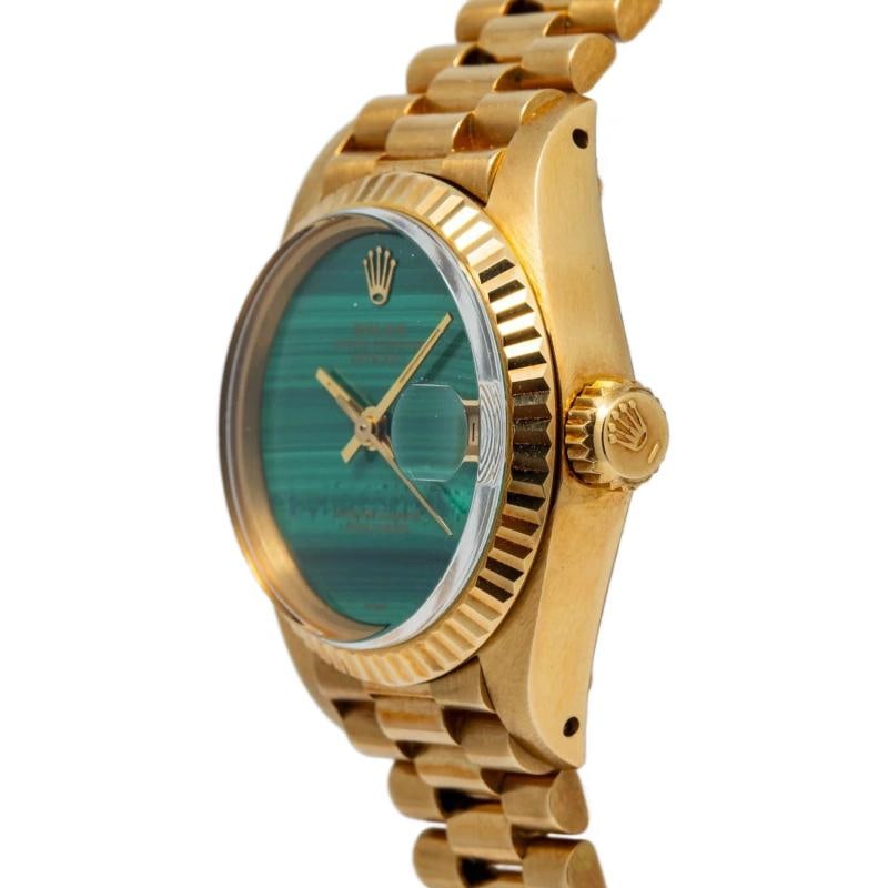 Rolex Datejust 6917 1983 Papers President Yellow Gold Green Automatic 26mm - 3