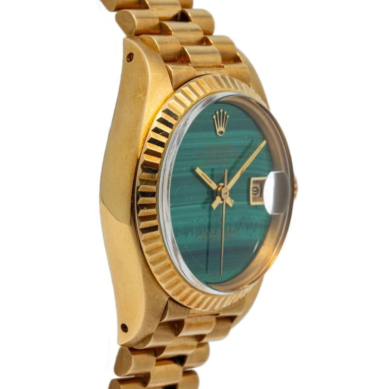 Rolex Datejust 6917 1983 Papers President Yellow Gold Green Automatic 26mm - 5
