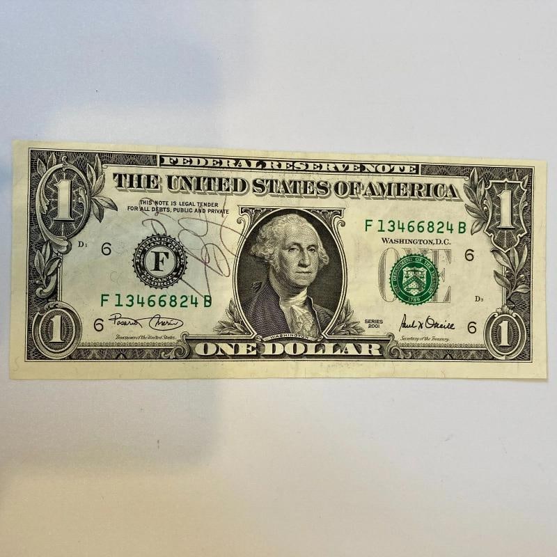 LeBron James Pre Rookie 2001 Signed $1 Dollar Bill JSA COA Auto - 2
