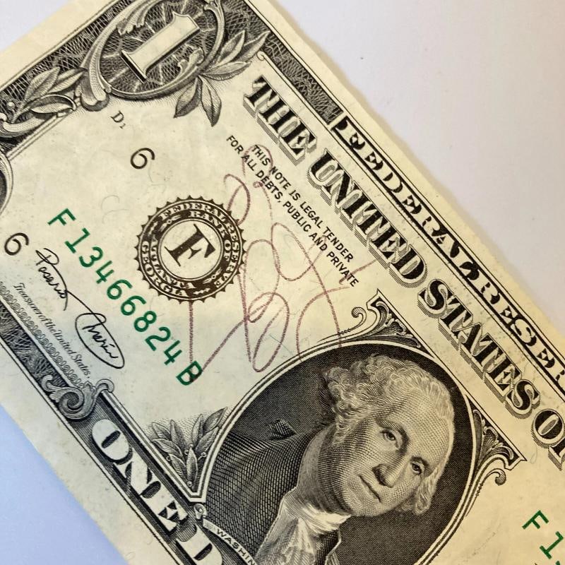 LeBron James Pre Rookie 2001 Signed $1 Dollar Bill JSA COA Auto - 3