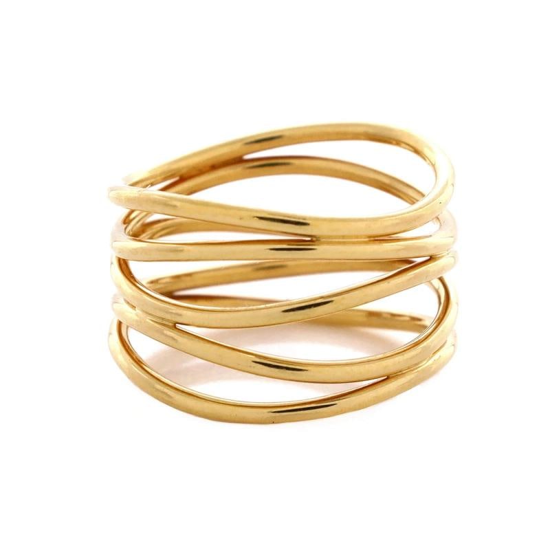 Tiffany & Co. Elsa Peretti Wave 5 Row Ring 18K Yellow Gold - 3
