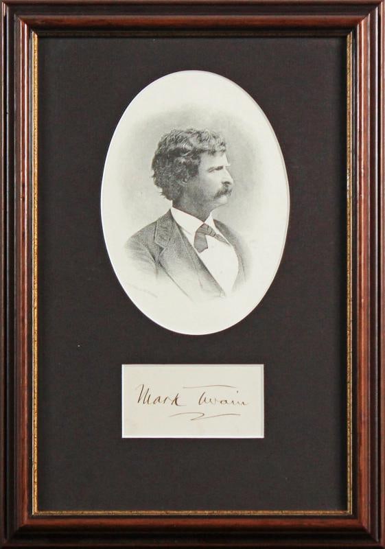 Samuel Clemens Mark Twain Authentic Signed 1.5x3 Cut Signature BAS #AG010055 (1 of 3)