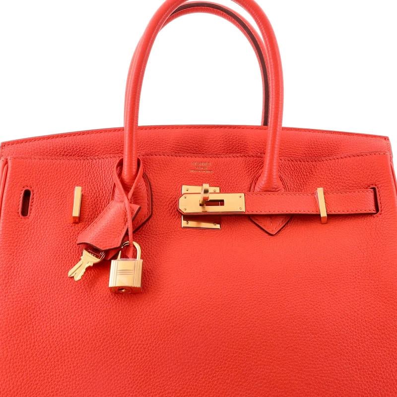 Hermes Birkin Handbag Orange Togo with Gold Hardware 30 - 6