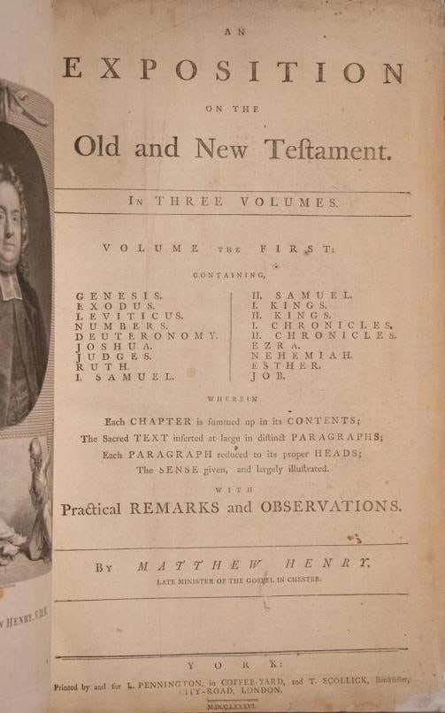 1786 Matthew Henry Exposition on the Old New Testaments Massive Folios 17 Tall - 10