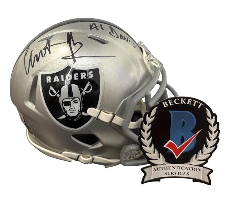 Christian Bale Signed Auto Oakland Raiders Mini Helmet Beckett Madden Al Davis: Industry: Movies,Personalize: No,Movie: Madden,Signed by: CHRISTIAN BALE,Signed: Yes,Autograph Authentication: Beckett,Original/Reproduction: Original,Country of Origin: United States