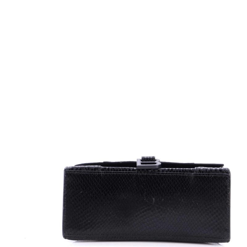 Balenciaga Hourglass Top Handle Bag Snakeskin Embossed Leather Small - 4