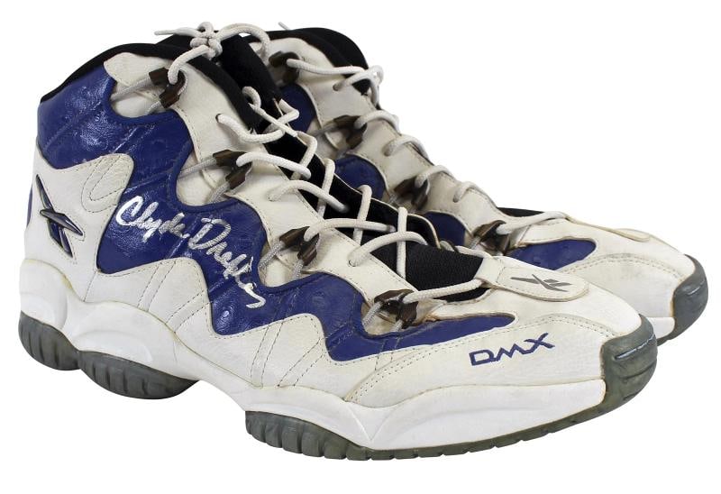 Clyde Drexler Signed 1997-98 Final Season Game Used Reebok DMX Size 15 Shoes JSA - 2