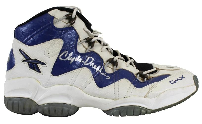 Clyde Drexler Signed 1997-98 Final Season Game Used Reebok DMX Size 15 Shoes JSA - 6