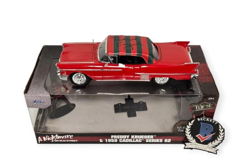 Robert Englund A Nightmare On Elm Street Signed Cadillac Diecast Beckett BAS - 2