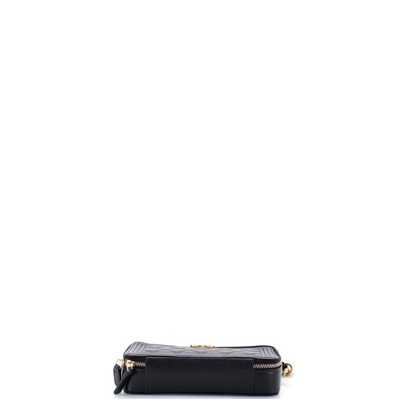 Chanel Boy Double Zip Clutch with Chain Quilted Caviar - 4
