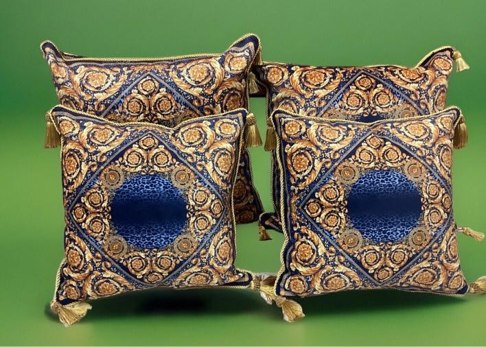 Custom Made Set Of 2 Versace Pillows Sz18¢‚¬?18¢‚¬? Upolstery Velvet - 3