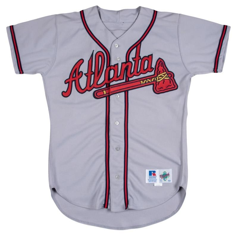 Andruw Jones Signed 1996 Atlanta Braves Rookie Era Game Issued Jersey Beckett - 2