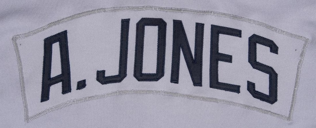 Andruw Jones Signed 1996 Atlanta Braves Rookie Era Game Issued Jersey Beckett - 4