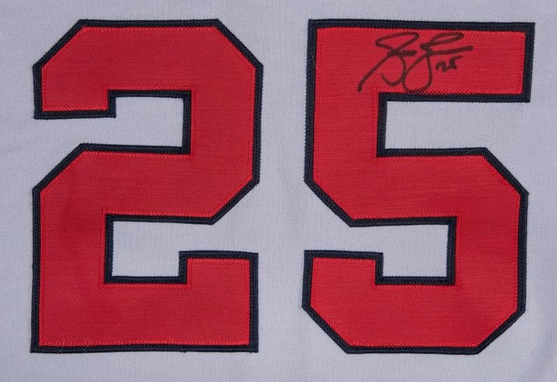 Andruw Jones Signed 1996 Atlanta Braves Rookie Era Game Issued Jersey Beckett - 5