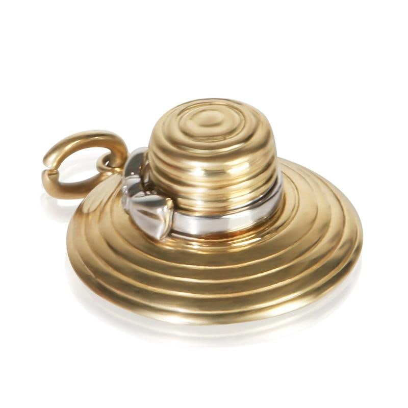 Tiffany & Co. White Gold & Yellow Gold Diamond Sunhat Charm: Condition: Pre-owned,Side Stone Type: Diamond,Side Stone Weight (cts): 0.01,Metal Purity: 18k,With Original Box/Packaging: No,With Papers: No,Gross Weight (grams): 8.56,Department: Unisex,Collection: 
