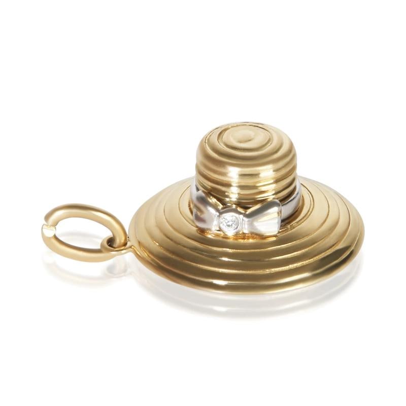Tiffany & Co. White Gold & Yellow Gold Diamond Sunhat Charm - 2