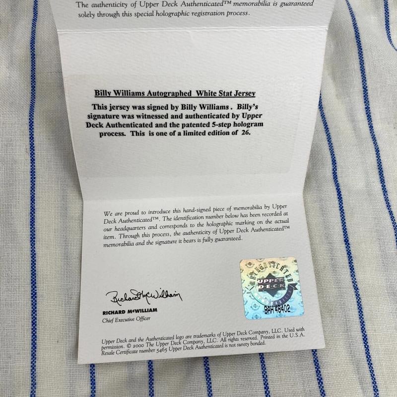Billy Williams Signed Inscribed STATS Chicago Cubs Jersey UDA & JSA COA - 9