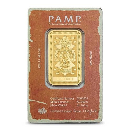1 oz PAMP Suisse Yellowstone Cowboy Gold Bar (New w/Assay) - 2