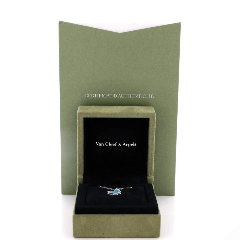 Van Cleef & Arpels Sweet Alhambra Butterfly Pendant Necklace 18K White Gold - 2