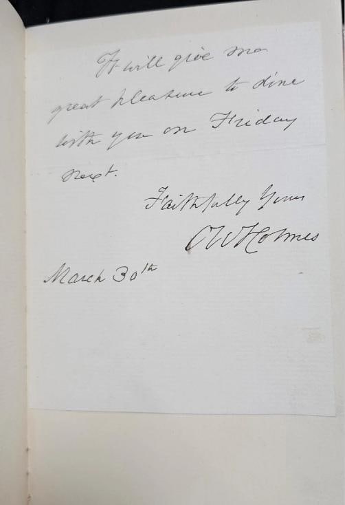 Oliver Wendell Holmes / The Autocrat of the Breakfast-Table Signed 1st ed 1858 - 12