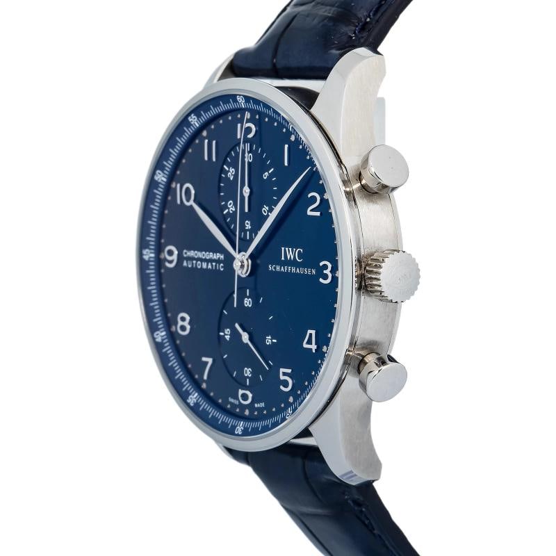 IWC Portuguese Chronograph IW371491 Strap Stainless Steel Blue Arabic 41mm - 3