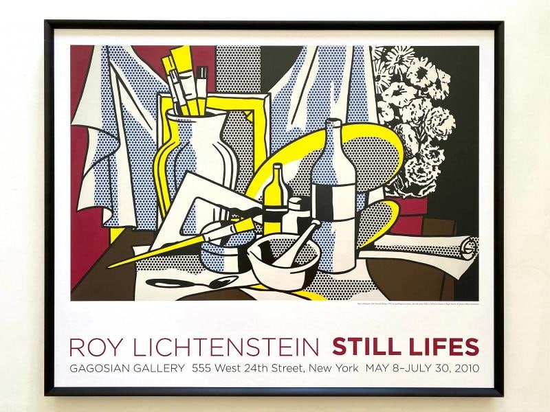 ROY LICHTENSTEIN ESTATE RARE FRAMED POP ART EXHIBIT POSTER " STILL LIFE " 1972: Condition: Used,Artist: Roy Lichtenstein,Unit of Sale: Single Piece,Size: Large,Signed: No,Title: " STILL LIFE WITH PALETTE ",Material: Paper,Framing: Framed,Subject: Famous Paintings/Painters, Still 