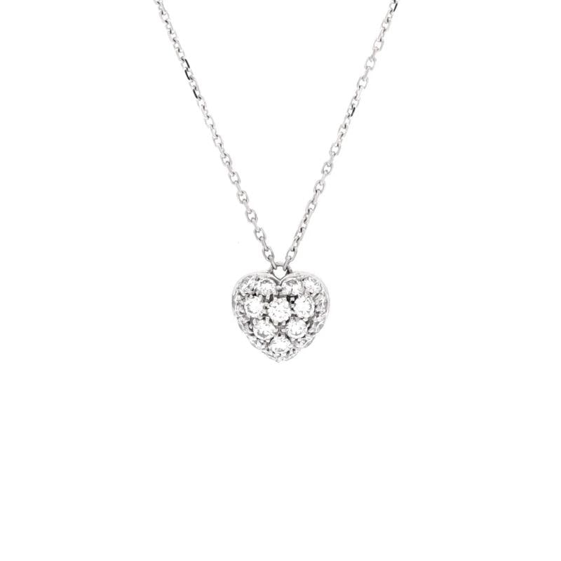 Cartier Heart Pendant Necklace 18K White Gold and Pave Diamonds Medium (1 of 3)