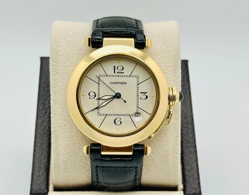 Cartier Pasha 820901 38mm 18K Yellow Gold Leather Strap (1 of 7)