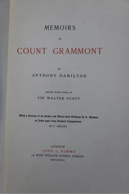 Anthony Hamilton / Memoirs of Count Grammont Signed 1889 - 2