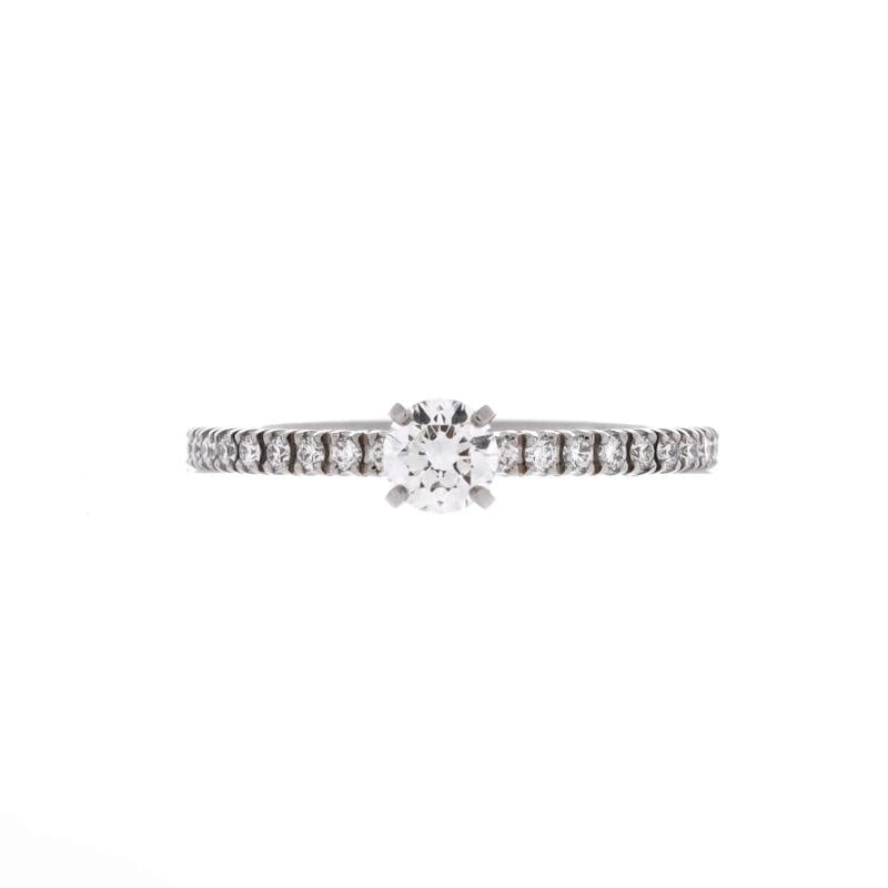 Cartier Etincelle de Cartier Solitaire Ring Platinum with RBC Diamond and Pave: Condition: Pre-owned - Good,Brand: Cartier,Main Stone: Diamond,Metal: Platinum (Pt950),Metal Purity: Unknown,Ring Size: 4.5 - 48,Type: Ring,Color: Silver,Style: Platinum With Rbc Diamond And Pave Diam