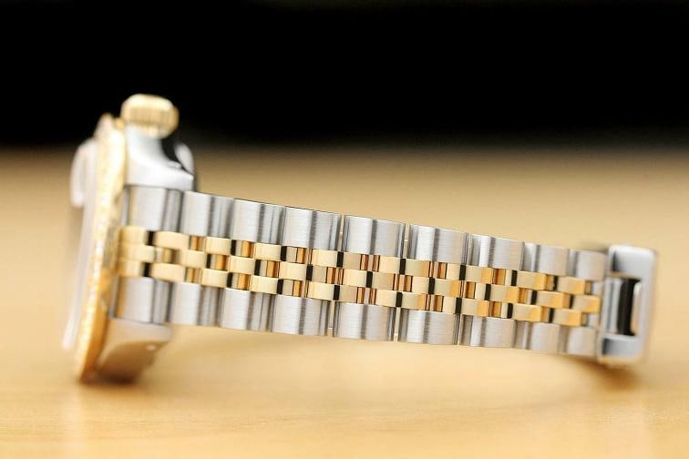 ROLEX LADIES DATEJUST TSAVORITE MOP 1.1 CT DIAMOND 18K YELLOW GOLD SS WATCH - 5