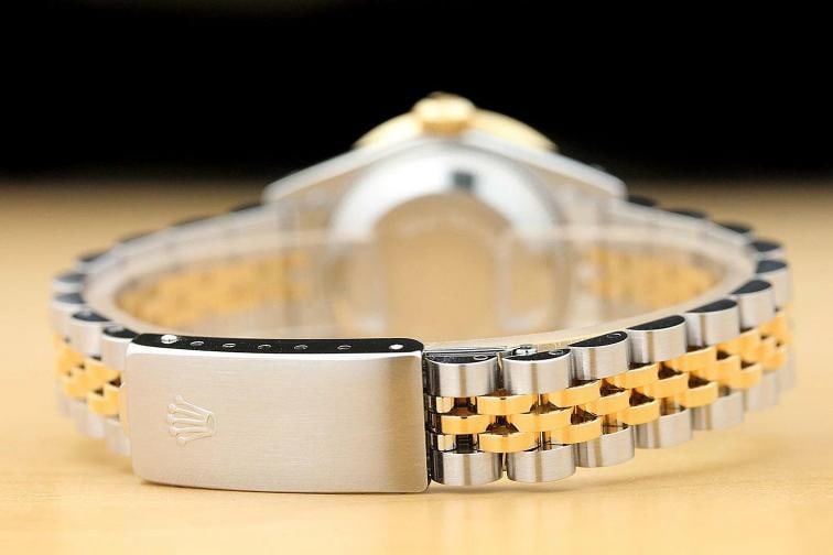 ROLEX LADIES DATEJUST TSAVORITE MOP 1.1 CT DIAMOND 18K YELLOW GOLD SS WATCH - 6