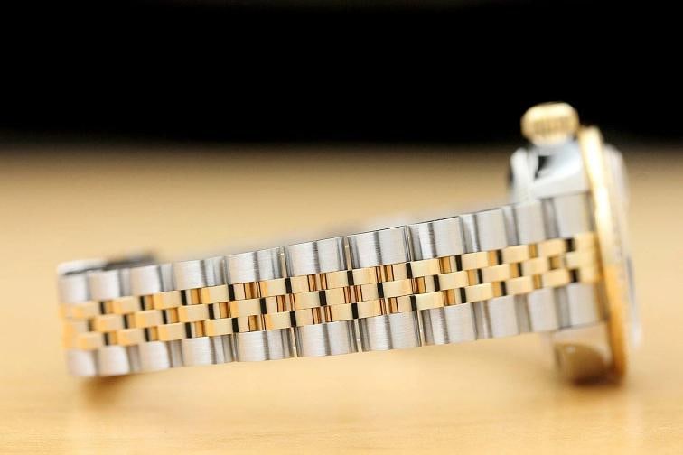 ROLEX LADIES DATEJUST TSAVORITE MOP 1.1 CT DIAMOND 18K YELLOW GOLD SS WATCH - 8