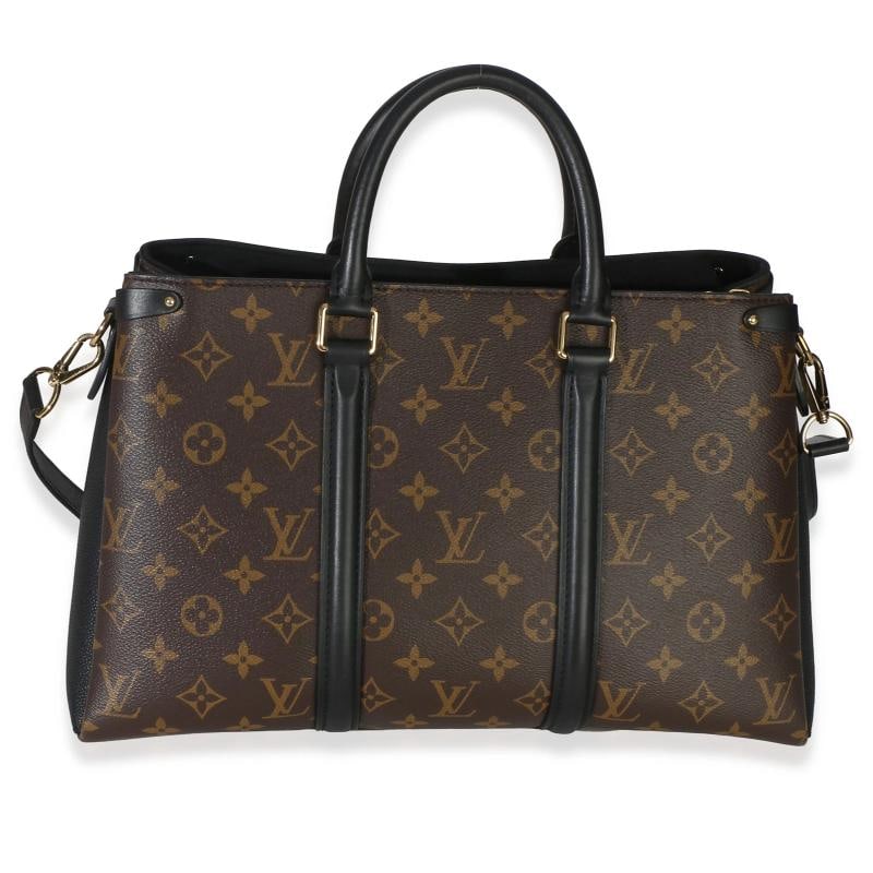 Louis Vuitton Black Monogram Canvas Soufflot MM: Condition: Pre-owned - Good,Dimensions: 14.5 x 9 x 6,Handbag Accessories: Dustbag,Bag Width: 14.5 in,Bag Depth: 6 in,Bag Height: 9 in,Department: Unisex,Style: Shoulder Bag,Material: Canvas,Color: Bro