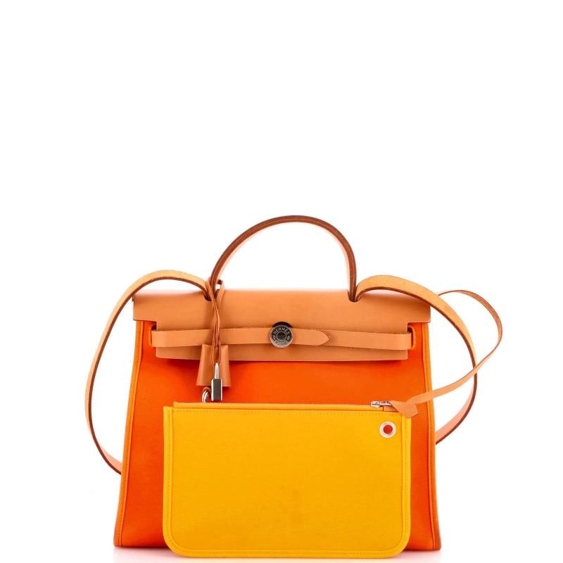 Hermes Herbag Zip Leather and Toile 31 - 2