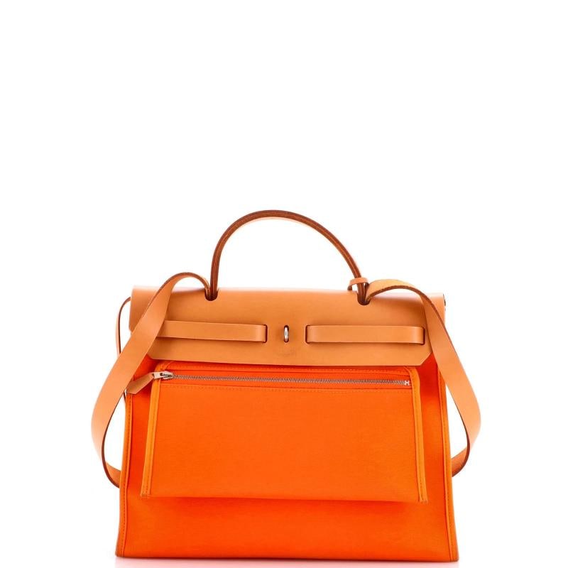 Hermes Herbag Zip Leather and Toile 31 - 4