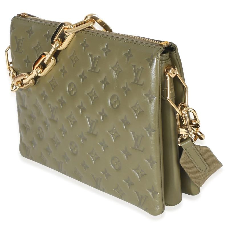Louis Vuitton Olive Monogram Embossed Lambskin Coussin MM - 3